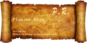 Platzer Riza névjegykártya
